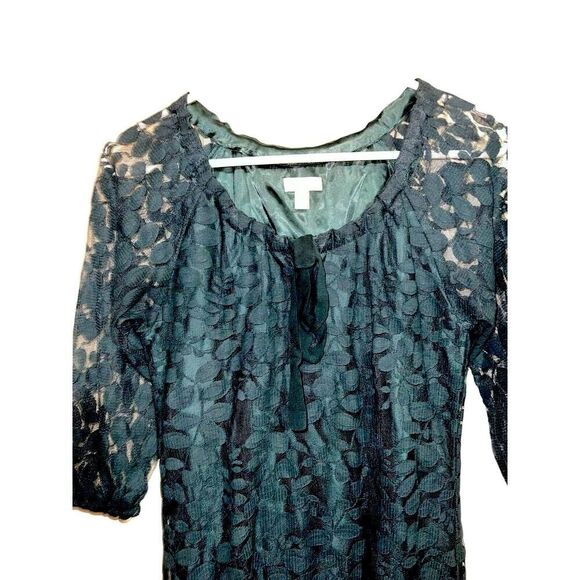 Garnet Hill Emerald Green Lace Boheme Dress Size 0 Great Cond. - Picture 4 of 10